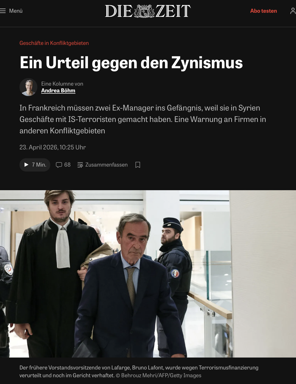 Geschäfte in Konfliktgebieten: Ein Urteil gegen den Zynismus